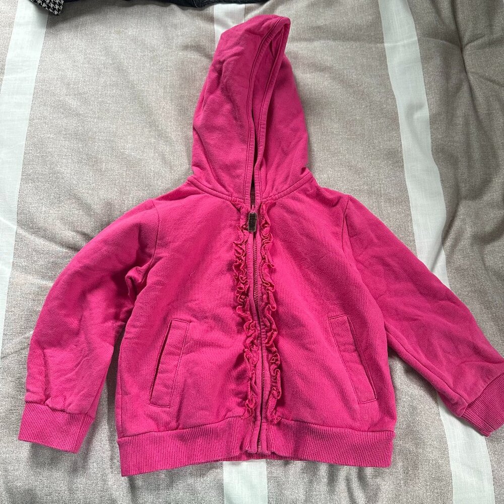 Carter's Bright Pink Toddler Zip Front Hoodie Sz 2T